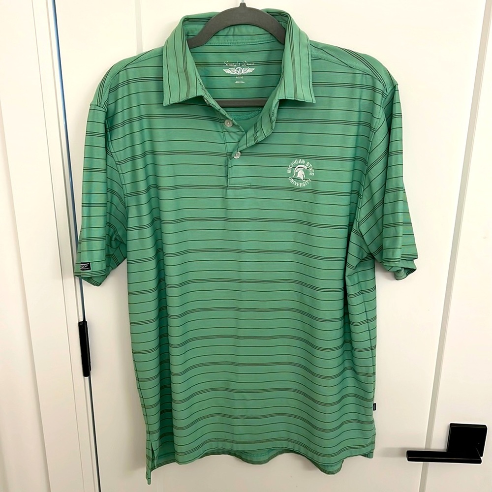 Straight Down Men’s Michigan State Golf Polo - Size Medium.
